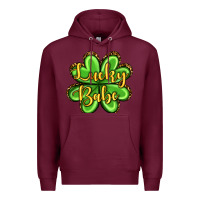 Burgundy St. Patrick's Lucky babe Premium Hoodie - OliviaCreatesArt
