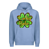 Colony Blue St. Patrick's Lucky babe Premium Hoodie - OliviaCreatesArt