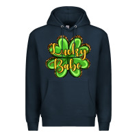 Navy St. Patrick's Lucky babe Premium Hoodie - OliviaCreatesArt
