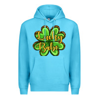 Ocean Blue St. Patrick's Lucky babe Premium Hoodie - OliviaCreatesArt