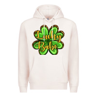 Pale Pink St. Patrick's Lucky babe Premium Hoodie - OliviaCreatesArt