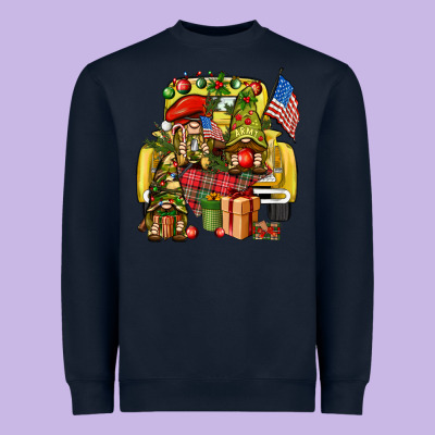 Christmas Army Gnomes Truck 4th Of July Heavyweight Sweatshirt Designed By Howdyjamesfarm