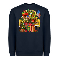 Navy Christmas army gnomes truck 4th of july Heavyweight Sweatshirt - HowdyJamesFarm