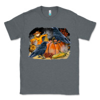 Charcoal Heather Fall Background With Crow Classic Tee - LillyAllenDesigns