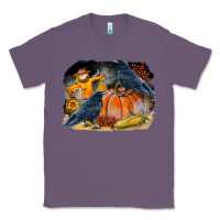 Lavender Fall Background With Crow Classic Tee - LillyAllenDesigns