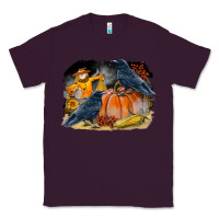 Plum Fall Background With Crow Classic Tee - LillyAllenDesigns
