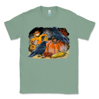 Sage Fall Background With Crow Classic Tee - LillyAllenDesigns