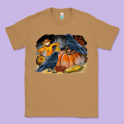 Fall Background With Crow Classic Tee Designed By Lillyallendesigns