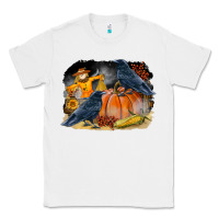 White Fall Background With Crow Classic Tee - LillyAllenDesigns