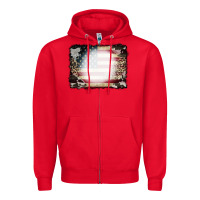 Red American Flag Cowhide Leopard Bleach Effect Zipper Hoodie - CowCowDesign
