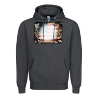 Smoke American Flag Cowhide Leopard Bleach Effect Zipper Hoodie - CowCowDesign