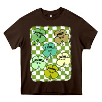 Chocolate Brown shamrock religious Heavy Core Tee - MaliasSmallBusiness