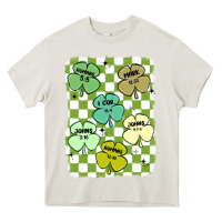 Cream shamrock religious Heavy Core Tee - MaliasSmallBusiness