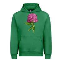 Emerald Red Clover Illustrations Urban Hoodie - LillyAllenDesigns
