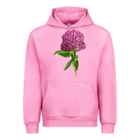 Fuchsia Pink Red Clover Illustrations Urban Hoodie - LillyAllenDesigns