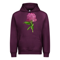 Mauve Wine Red Clover Illustrations Urban Hoodie - LillyAllenDesigns