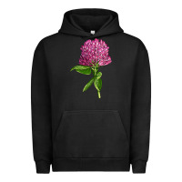 Pigment Black Red Clover Illustrations Urban Hoodie - LillyAllenDesigns