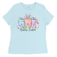 Baby Blue happy easter teeth Ladies Tee - MaliasSmallBusiness