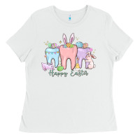 White happy easter teeth Ladies Tee - MaliasSmallBusiness