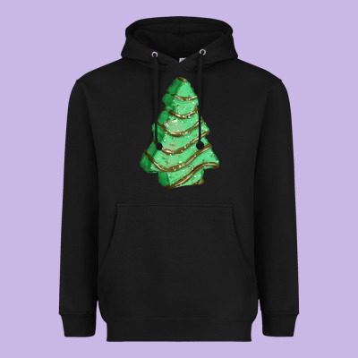 Green Christmas Cake Heavyweight Hoodie Designed By Fadigitalartstudio