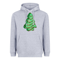 Heather Grey green christmas cake Heavyweight Hoodie - FaDigitalArtStudio