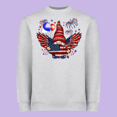 Gnome With 4th Of July Elements Heavyweight Sweatshirt Designed By Howdyjamesfarm