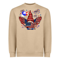 Mushroom Gnome with 4th Of July elements Heavyweight Sweatshirt - HowdyJamesFarm