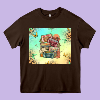 Country Cassette Tapes Heavy Core Tee Designed By Maliassmallbusiness