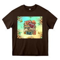 Chocolate Brown country cassette tapes Heavy Core Tee - MaliasSmallBusiness