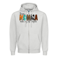 Dove Grey Being a Momma Makes My Life Complete Zipper Hoodie - CowCowDesign