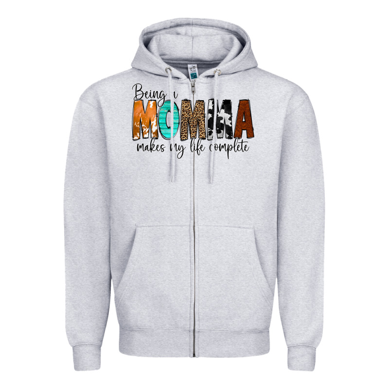 Being A Momma Makes My Life Complete Zipper Hoodie by CowCowDesign | Teevron