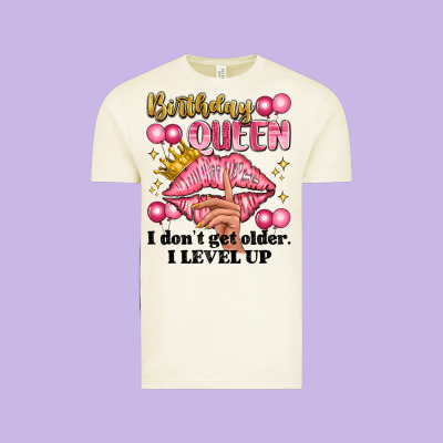 Birthday Queen I Dont Get Older I Level Up Vintage Tee Designed By Artiststas