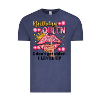 Vintage Denim birthday queen i dont get older i level up Vintage Tee - Artiststas