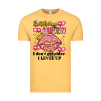 Vintage Mustard birthday queen i dont get older i level up Vintage Tee - Artiststas