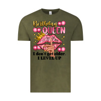 Vintage Olive birthday queen i dont get older i level up Vintage Tee - Artiststas