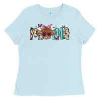 Baby Blue mama cow Ladies Tee - MaliasSmallBusiness