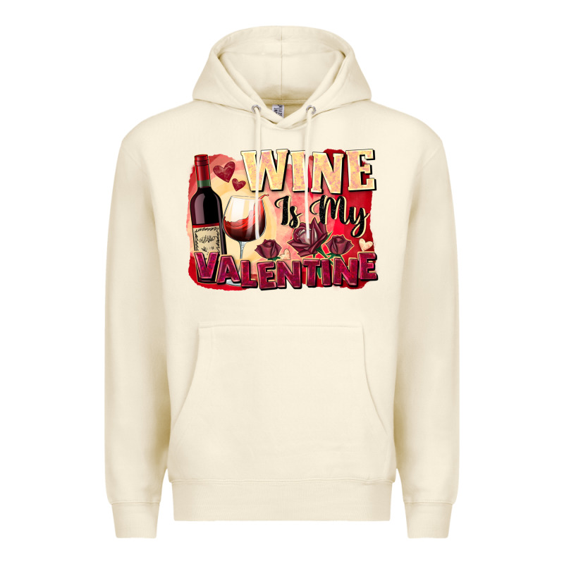 Wine Is My Valentine's Day Premium Hoodie by FaDigitalArtStudio | Teevron