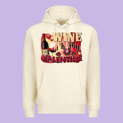 Wine Is My Valentine's Day Premium Hoodie Designed By Fadigitalartstudio