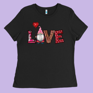 Valentine's Day Gnomes Love Ladies Tee Designed By Ranaportraitstore