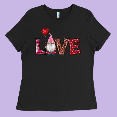Valentine's Day Gnomes Love Ladies Tee Designed By Ranaportraitstore