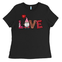 Black valentine's day gnomes love Ladies Tee - RanaPortraitStore