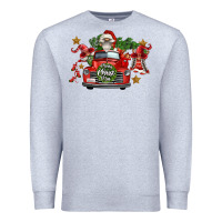 Heather Grey merry christmas truck gnomies Premium Sweatshirt - FaDigitalArtStudio