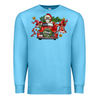Ocean Blue merry christmas truck gnomies Premium Sweatshirt - FaDigitalArtStudio