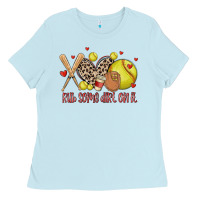 Baby Blue rub some dirt on it softball Ladies Tee - MaliasSmallBusiness
