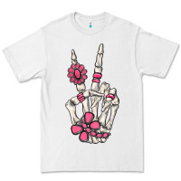 White pink gemstone peace skeleton hand Premium Tee - MaliasSmallBusiness