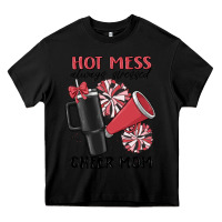 Black hot mess always stressed cheer mom Heavy Core Tee - MaliasSmallBusiness