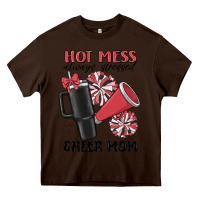 Chocolate Brown hot mess always stressed cheer mom Heavy Core Tee - MaliasSmallBusiness