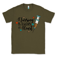 Army Green nursing i̇s a work of heart Classic Tee - JahusDesignShop