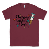 Burgundy nursing i̇s a work of heart Classic Tee - JahusDesignShop