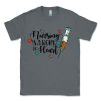 Charcoal Heather nursing i̇s a work of heart Classic Tee - JahusDesignShop